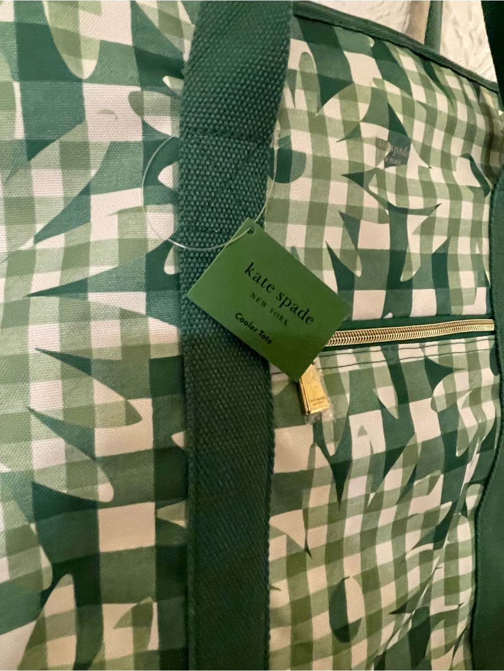 Kate Spade New York Daisy Gingham Large Cooler Insulated Bag - NWT ** - Picture 3 of 8